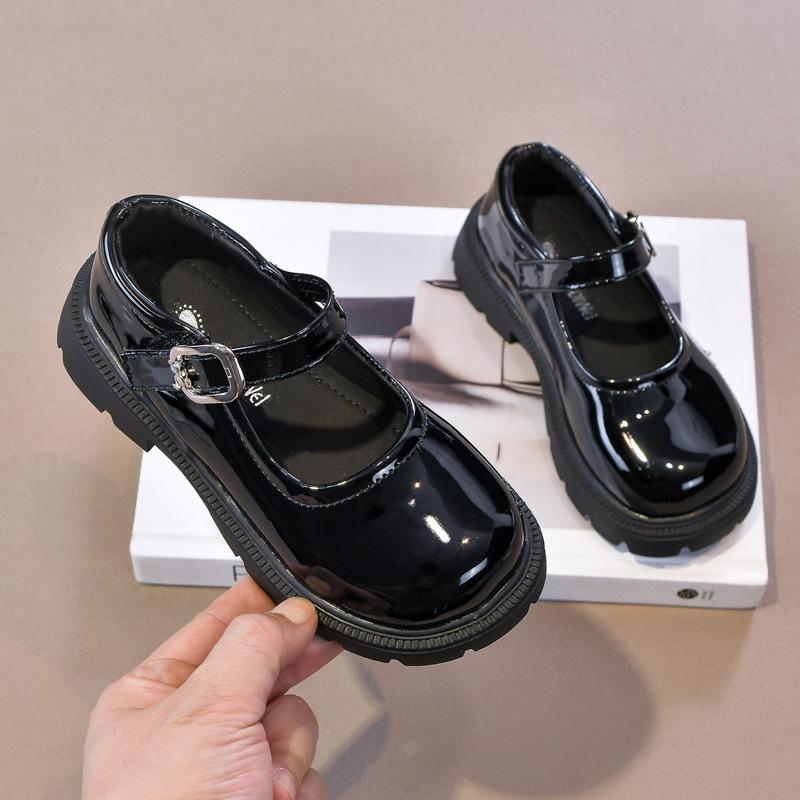 Girls' Leather Shoes British Style Princess Shoes 2025 Spring and Autumn New Black Soft-soled Children's Performance Shoes Mary Jane Single Shoes
