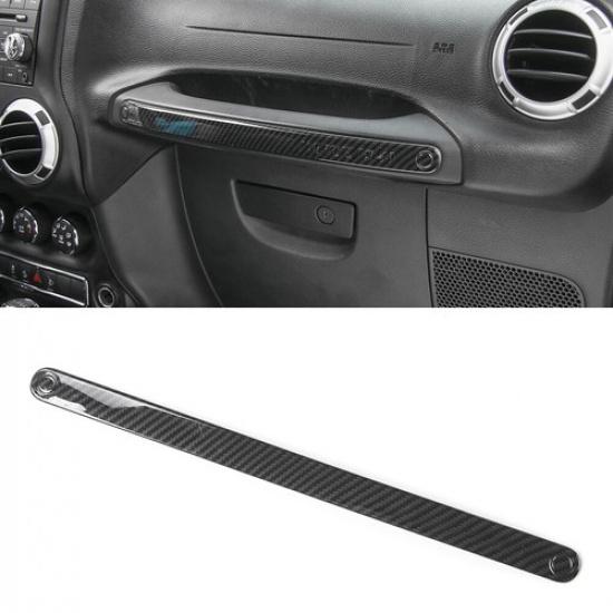 Dashboard Copilot Handle Trim Cover for 2011-2017 Jeep Wrangler JK Carbon Fiber