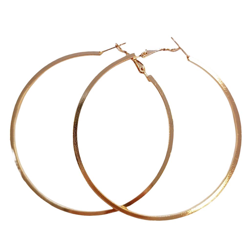 Les Trésors De Lily [R8043] - Créoles 'Chorégraphie' doré Ø 70 mm 2 mm (maille carrée)