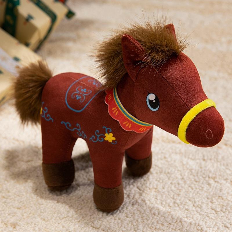 

Год Лошади талисман кукла красная праздничная игрушка пони компания ежегодное собрание мероприятие подарки клиентам 20cm