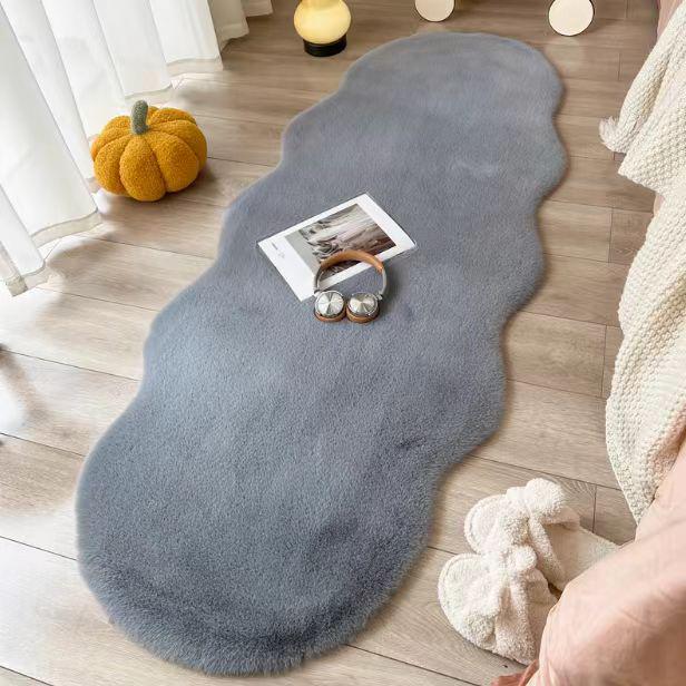 Tapete de Pele de Coelho Sintética: Tapete Felpudo para Quarto/Cabeceira, Almofada para Janela de Sacada da Sala de Estar, Tapete Final para Mesa de Centro ou Vestiário