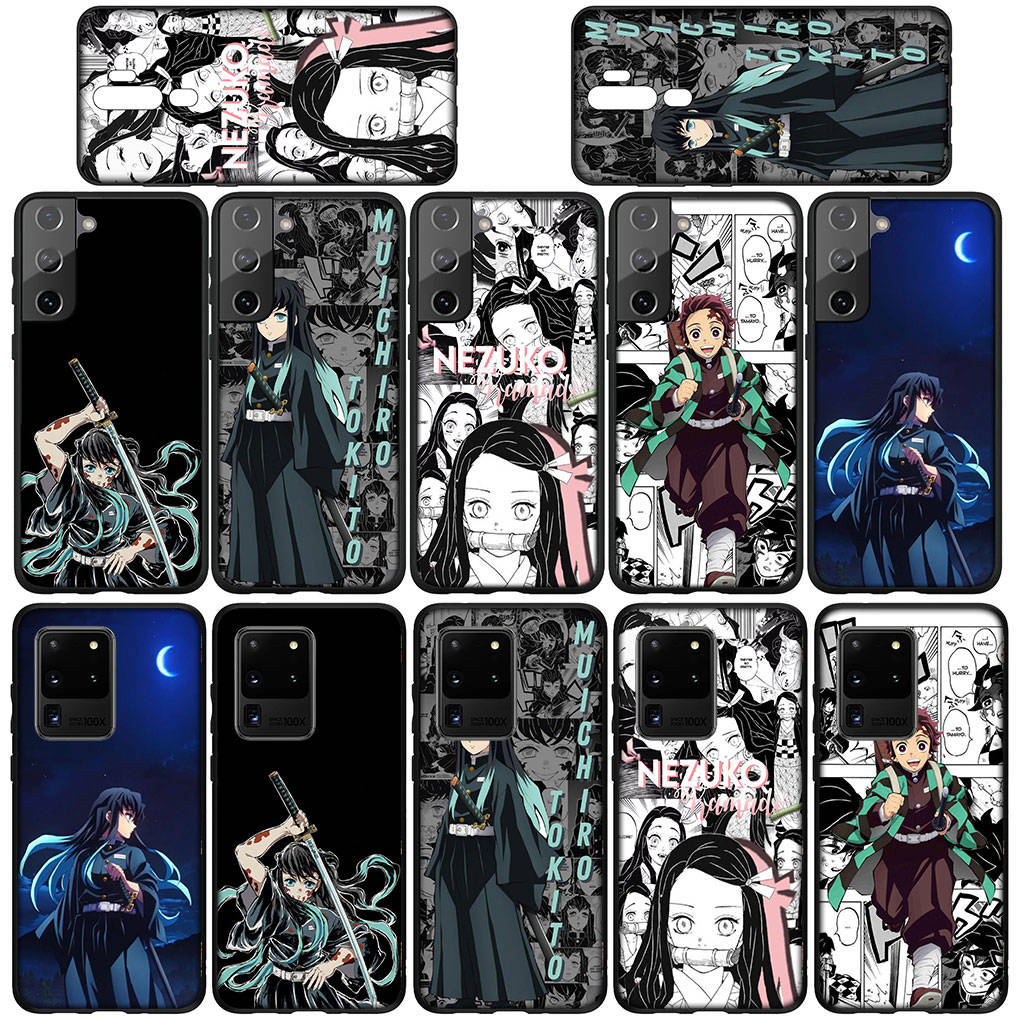 For Samsung Galaxy S24 S23 iPhone 16 15 14 Xiaomi Redmi Note 13 12 11 Plus 9 Pro Max X XR-deksel Muichiro Tokito Kamado Tanjiro Demon Slayer OPPO Huawei