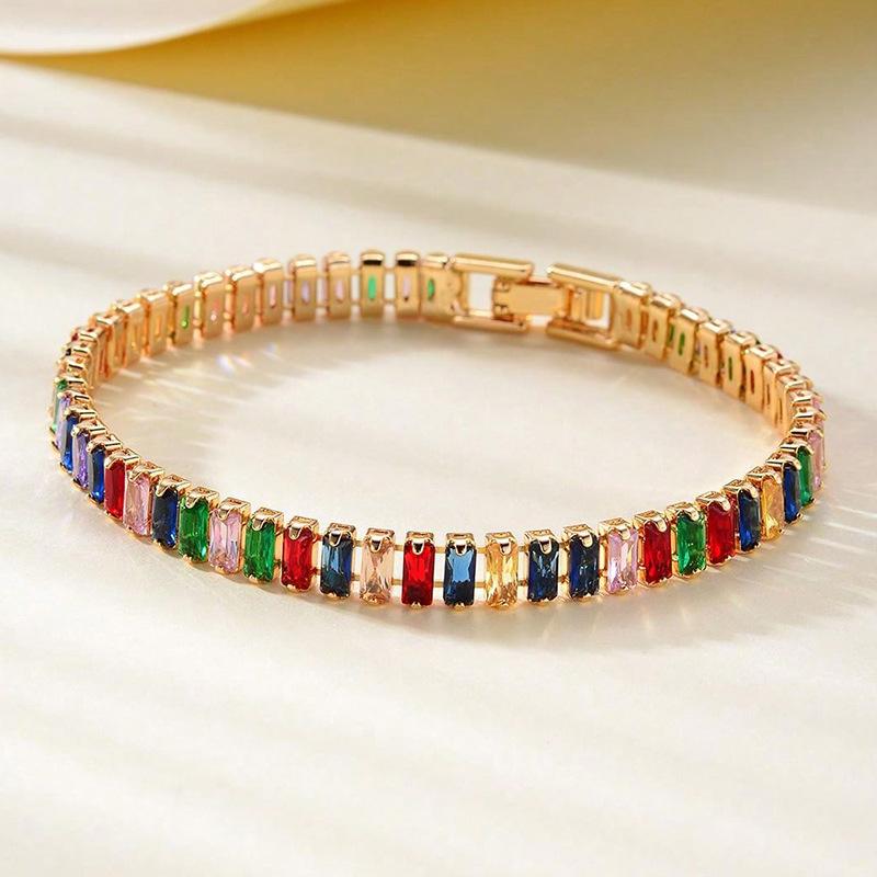 2026 Chain European and American Double-row Tennis Chain Bracelet Men's and Women's Fashion Three-row Full Diamond Jewelry