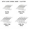 5pcs Heavy-Duty Lead Curved Fishing Hooks with Swivel Lead Head - Hook Point for Catfish, Carp, Pike, Trout - Sinkable Soft Bait for Texas Rig