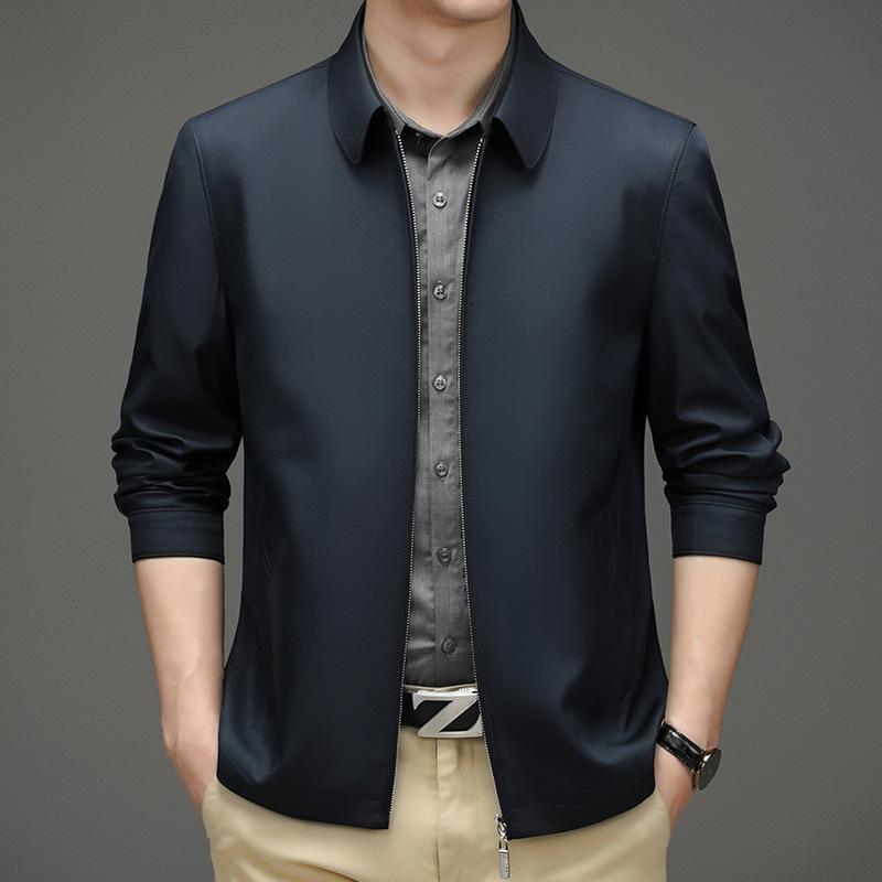 Autumn Men's Business Casual Jacket for Middle-Aged and Young, Loose Fit, Plus Sizes Available