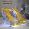 Fashion Designer Sandals Sandalias Women 2025 Summer New Flowers Transparent High Heels 14.5cm Platform Thick Heel Ladies Banquet Shoes