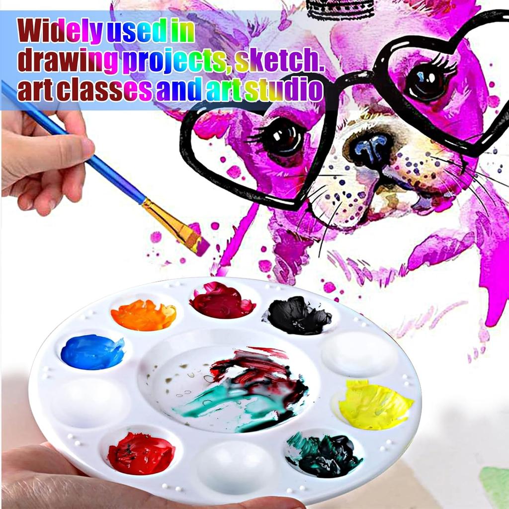 12pcs Plastic Art Palette Tray – Perfect for Adults & Kids Painting, DIY Crafts, Kindergarten Activities, and Classroom Use