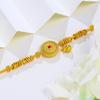 Vietnamese Sand Gold Compass Bracelet: Eight Treasures Fu Lu Gourd Design