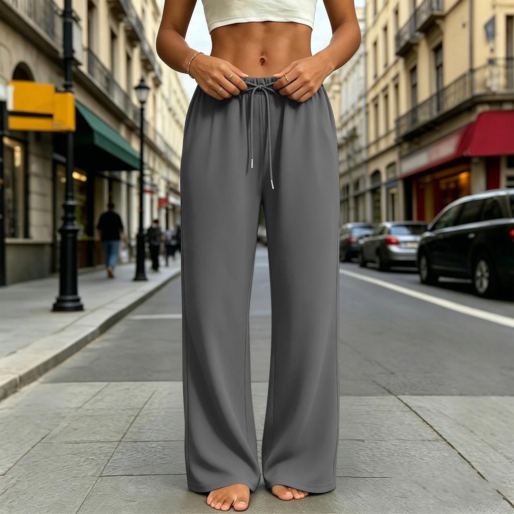 Women's Wide-leg Athletic Pants, Loose Straight-leg Casual Pants, Athletic Jogging Pants