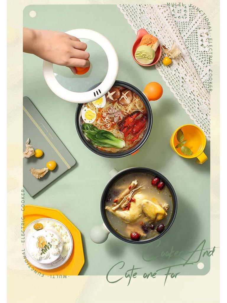 Mini Electric Cooker: Non-Stick Pot for Dorm Cooking, Stir-Fry, and Noodles – Compatible with UK & EU Standards