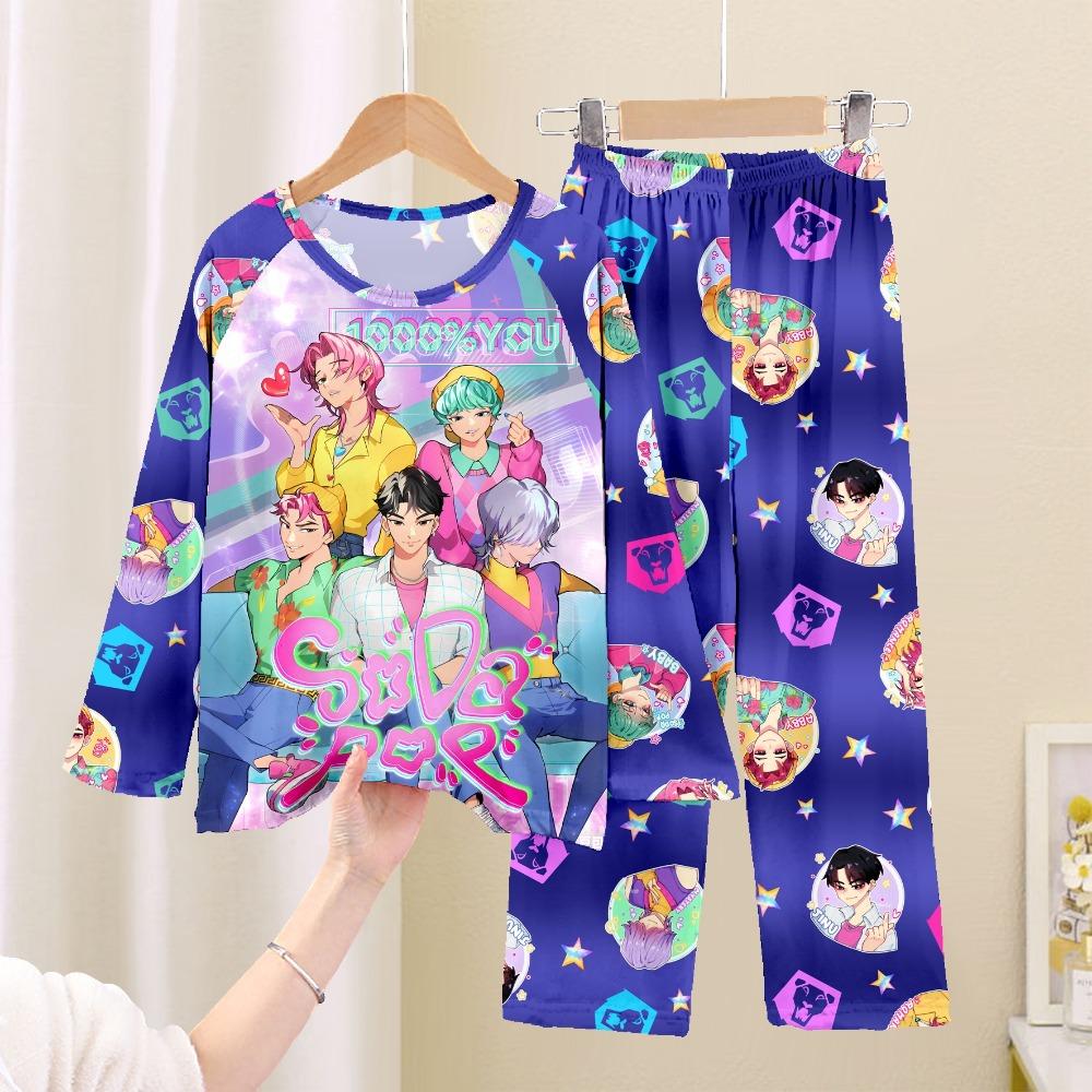New Demon Hunters Children's Pajamas Long Sleeve Cartoon Girls Babies Middle and Older Children's Loungewear Set