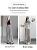 145cm Women's Black & White Striped Wide-Leg Summer Pants - Petite Casual Loose Fit