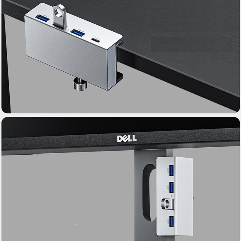 Aluminum Type C 4 Port USB 3.0 HUB Phone Holder SD TF USB Memory Card Reader DC Power Adapter Splitter Multiple Extend Dock 1