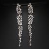 Elegant Floral Tassel Zircon Earrings: European & American Women's Fashion