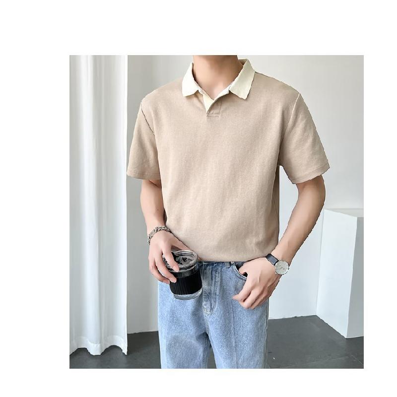 Summer New POLO Men's short-sleeved shirt, trendy brand, casual and loose-fitting T Japanese-style short-sleeve men's shirt T Shirt