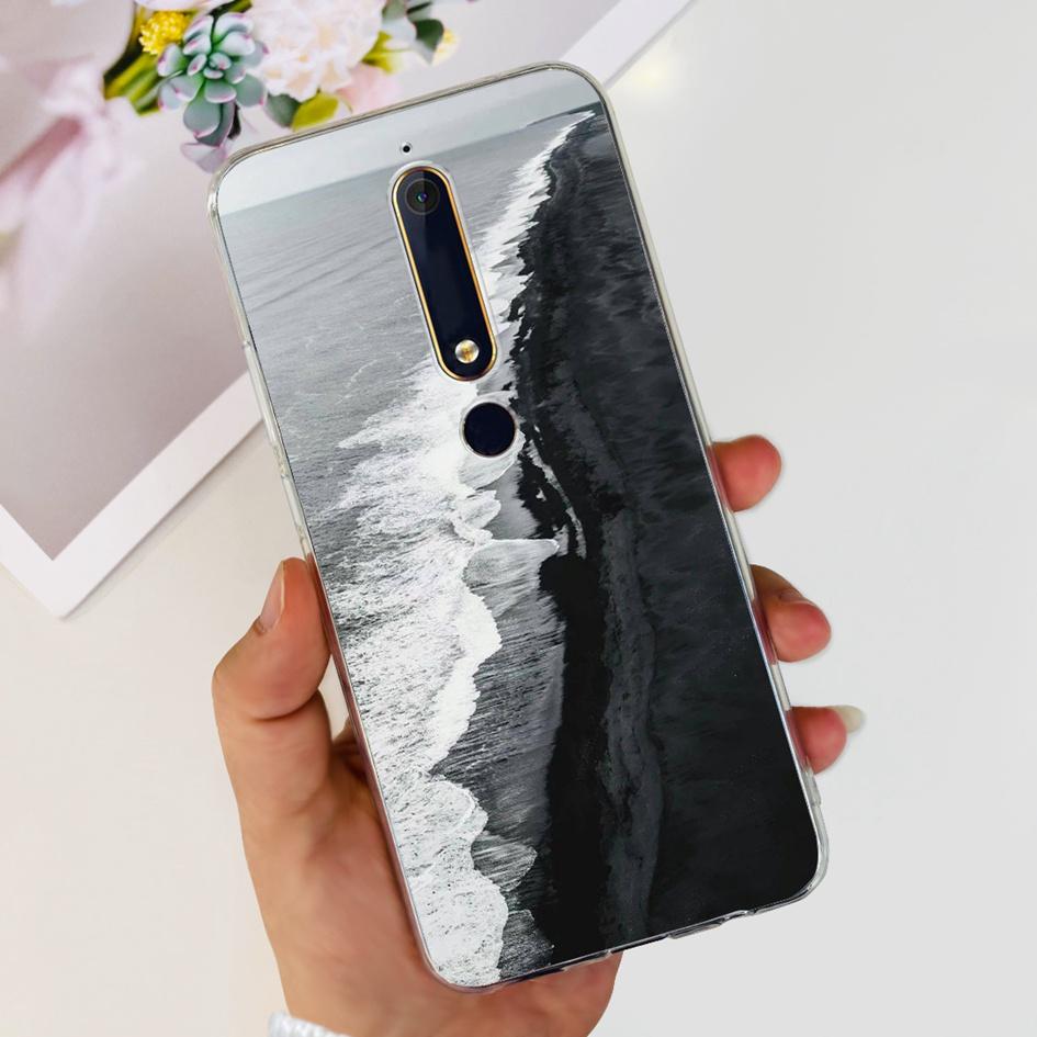 For Nokia 6 2018 Case Fashion Flower Soft Silicone Bumper For Nokia 6.1 Cover TA-1043 TA-1045 TA-1054 TA-1050 TA-1068 Phone Case