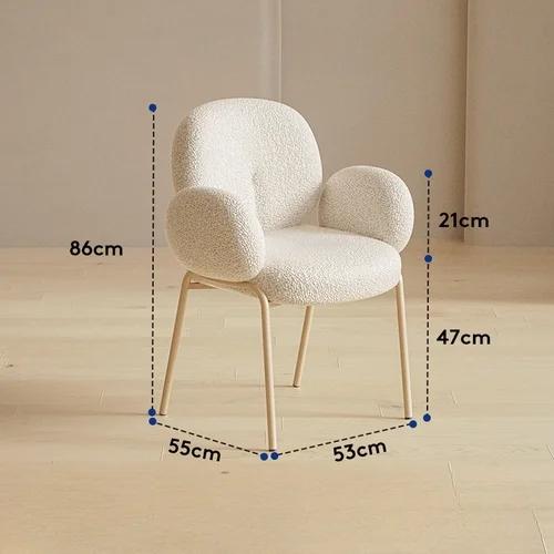 Floor Minimalist Designer Dining Chair Luxury White Lamb Simple Modern Dining Chair Room Lounge Family  Furniture