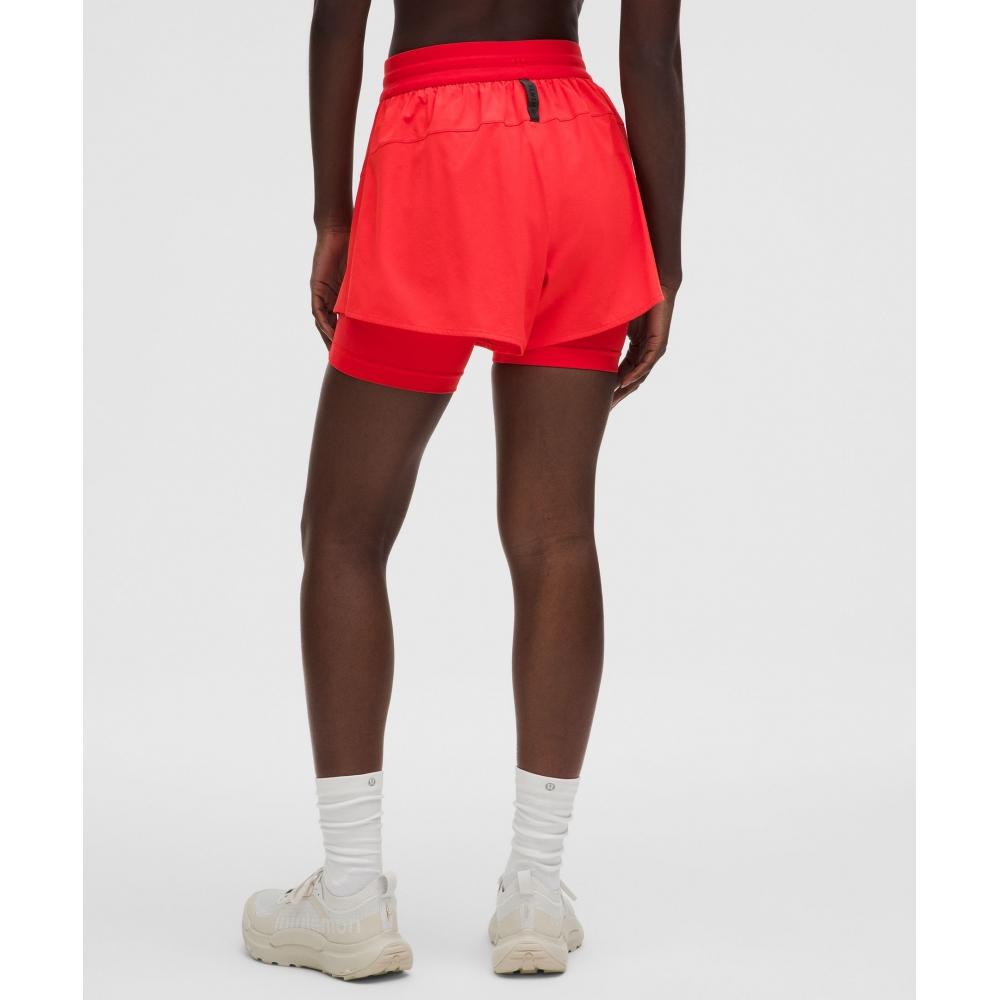 Lululemon Swift 2 In 1 High Rise Short 6   Slnsh Collection Love Red