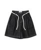 KNITTED (Unisex) Outstring Bermuda Denim Half Pants Black