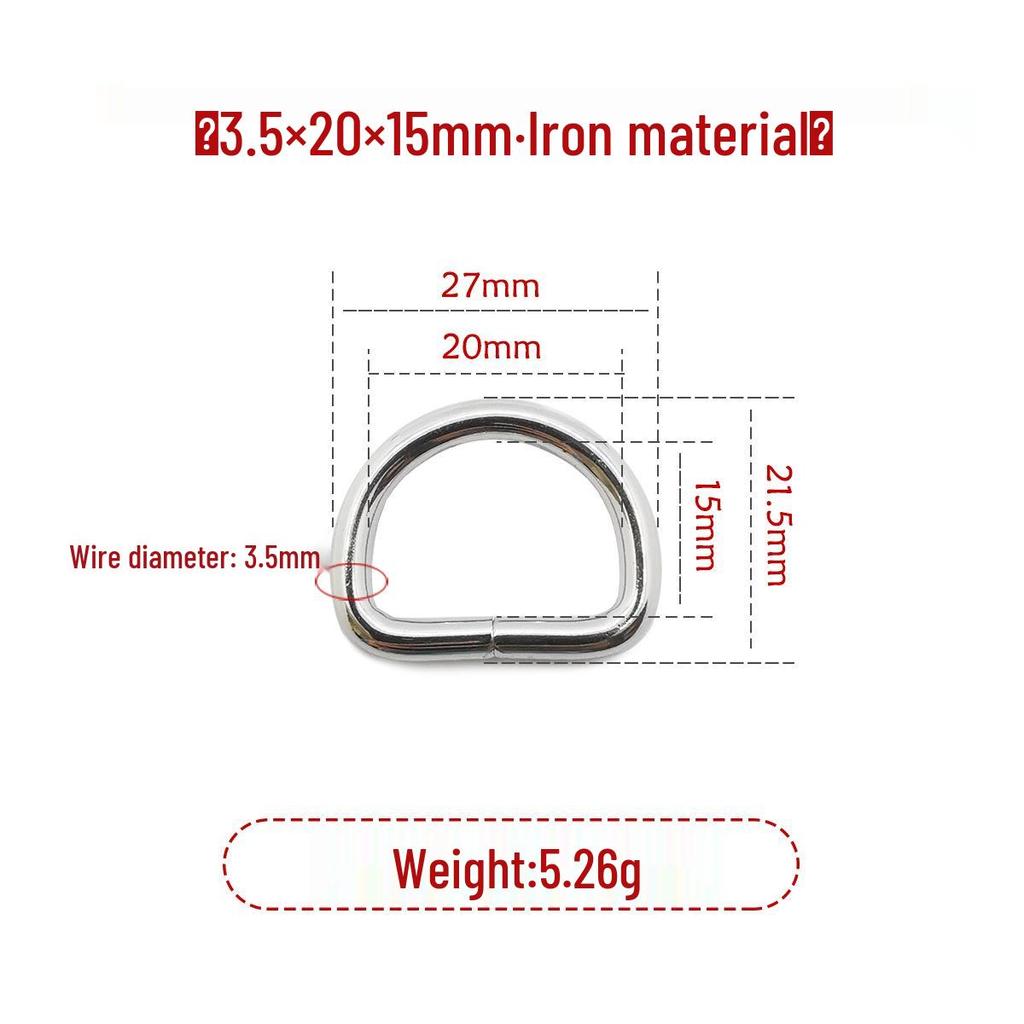 Iron Silver D-Ring Buckle for Handbag & Backpack Accessories
