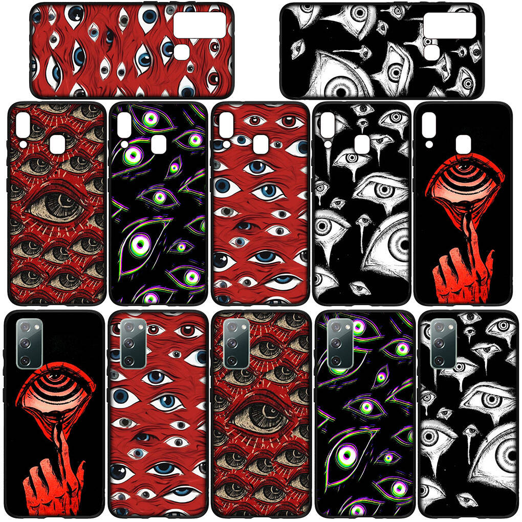 Phone Case for Samsung Galaxy S25 S23 S22 S24 Ultra FE S8 A05 A06 A15 A16 A36 A37 A35 A54 A24 A55 A56 A57 A25 A26 A53 A17 Spooky Scary Face Eyes Cover