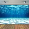 2D Flat Banner 1pc - Giant Party Banner of Underwater Wonders - Ocean-themed Background, Featuring Sharks