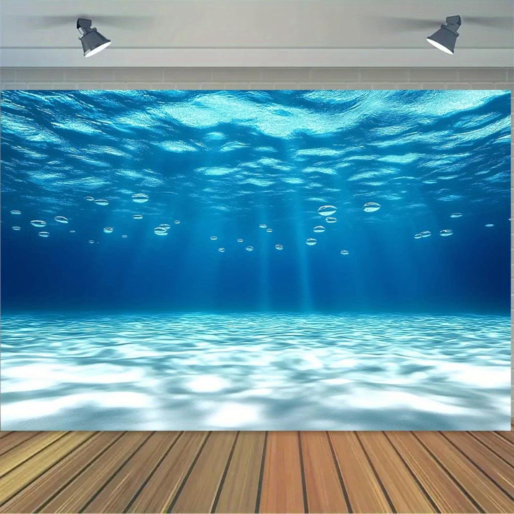 2D Flat Banner 1pc - Giant Party Banner of Underwater Wonders - Ocean-themed Background, Featuring Sharks