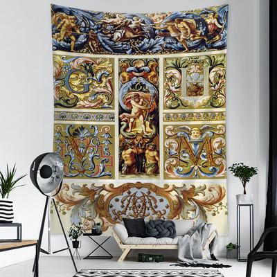 Tapiz de figuras de palacio vintage, arte egipcio, tapiz con estampado para colgar en la pared, fondo de tela, brujería, decoración bohemia