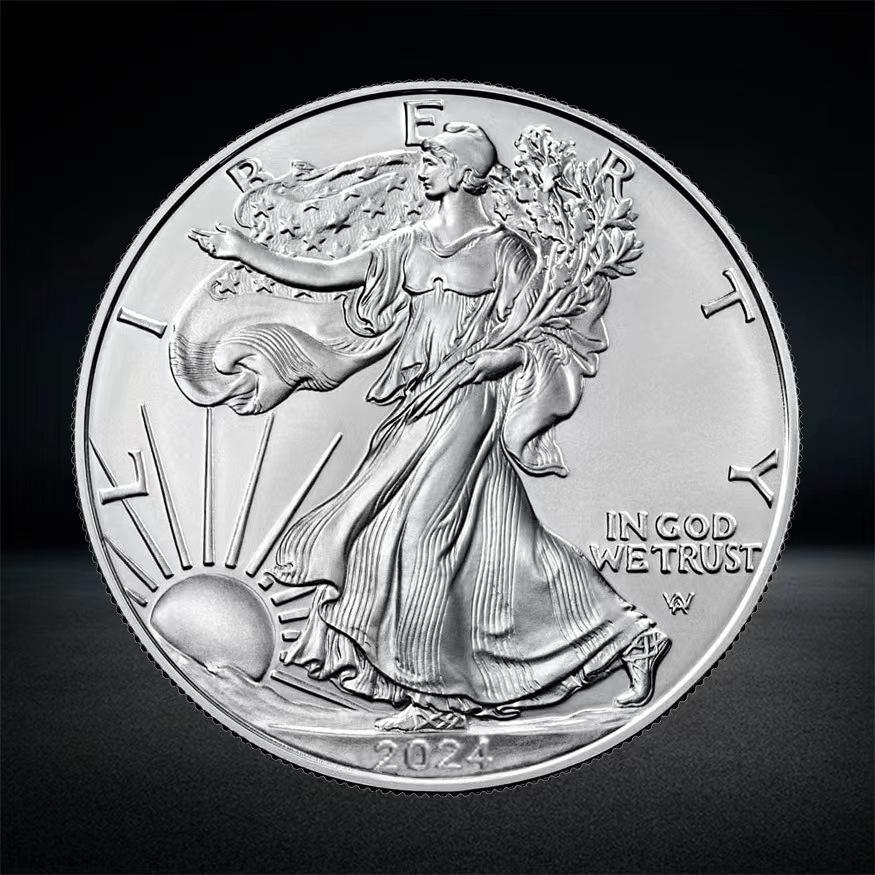 Moneta pamiątkowa Statua Wolności, 2011-2024, moneta Eagle Ocean, posrebrzana, medal pamiątkowy