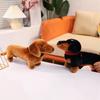 37cm Cute Realistic Dachshund Plush Toy Stuffed Animal Doll  Lovely Companion Decor Soothing Sleeping Pillow  Birthday Gift