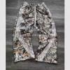 Streetwear Damen Y2K Hose Gothic Hip Hop Retro Camo Grafik Baggy Casual Hose Damen Herren Jogginghose mit Gummibund