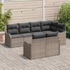 Garden Sofa Set with Storage 7 Pcs Grey Poly Rattan