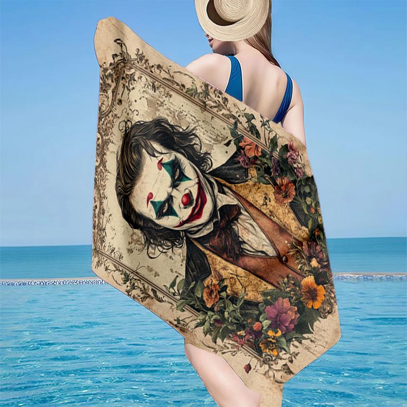 Jo-ker Floral Portrait Beach Towel, Super Soft Microfiber, Gift for Her/Him, Birthday, for Pool, Beach, Travel, Home Decor Fan gifts