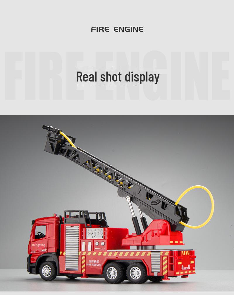Children's Alloy Fire Ladder Vehicle Toy Model