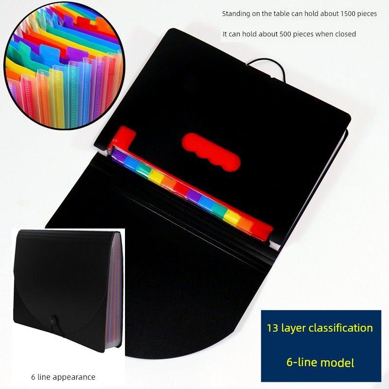 A4 Folder Large Capacity Desktop Storage File Handbag Multi-Layer Classification Materials Expanding File Multi-Functional Office Supplies