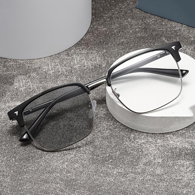 Y2K Preppy Style Fashion Browline Eyeglasses Uncharged Pochromic PC Lens for Men Women Fishing Driving Camping Holiday