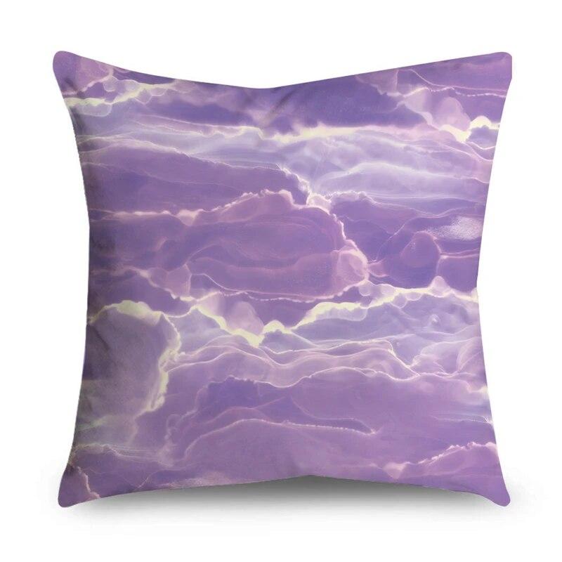 Blumiges Geometrisches Druckauto Sofa Dekorative Kissenhülle Zuhause Kissen Lila Muster Kissenbezug