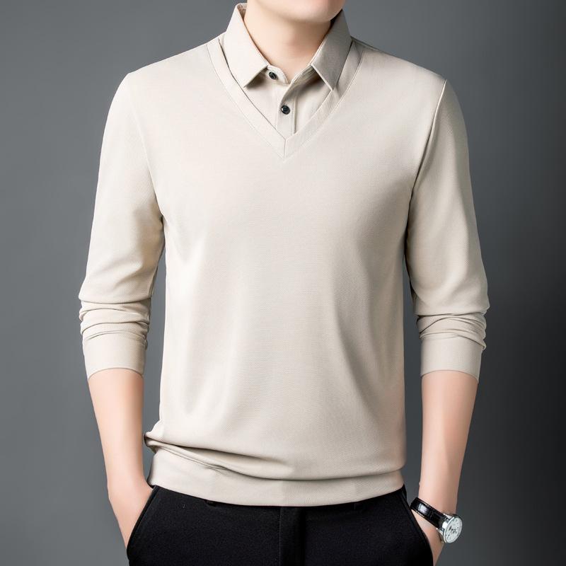 

Мужские футболки с длинным рукавом весна-осень рубашки топы блузки свитера для мужчин уличная одежда комбинезоны одежда из натуральной кожи рабочая одежда M бежевый
