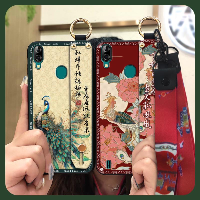 Soft case Silicone Phone Case For Blackview A60 Pro Waterproof Back Cover Kickstand Anti-knock Anti-dust Durable Lanyard
