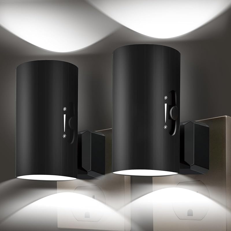 Night Lights Plug into Wall, LED Plug in Night Light, Dusk to Dawn Light Sensor, 0-100LM Adjustable Brightness Wall Light, Soft White 3000K, Dimmable