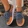 Breathable Knitting Platform Sneakers Women Fashion Mix Color Non-Slip Sports Ladies Comfortable Slip-On Flat Heel Casual Shoes