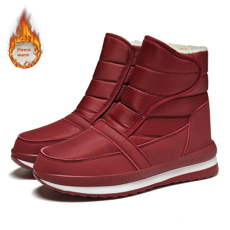 

Зимняя помощь Нескользящие водонепроницаемые легкие зимние ботинки для женщин среднего и пожилого возраста Толстые теплые рукава из хлопка Обувь 42 бордовый