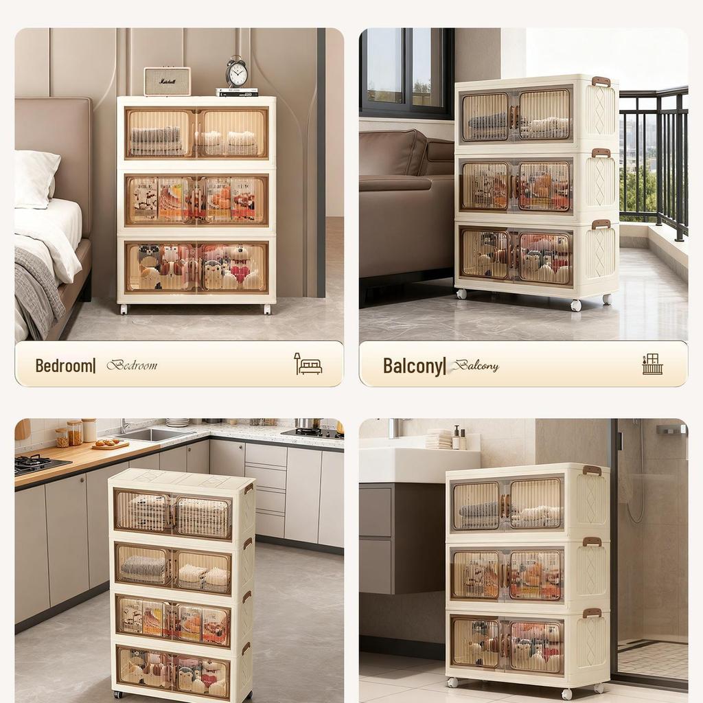 Foldable Multi-Layer Plastic Storage Box for Household Clutter