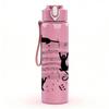 1PC Cat On Musical Staff Note Sketch Print 750ml Color Plastic Sports Water Bottle Leakproof Flip Straw Lid Suitable for Sports Office Home Use