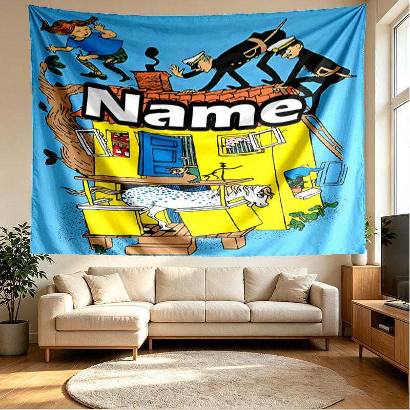 Custom Name Personalized Der Rauber Hotzenplotz Print Tapestry, Wall Art Decor, Bedroom, Dorm, Apartment, LivingRoom, Party Backdrop, Gift for Birthda