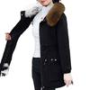 New Slim Fit Mid-Length Cotton Parka with Fur Collar and Cinched Waist