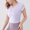 Damen Sommer Mesh Kurzarm Twist Yoga Top