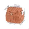 Detachable Front Bike Basket with Lid Multipurpose, Woven Lid, for Balance Bikes Brown