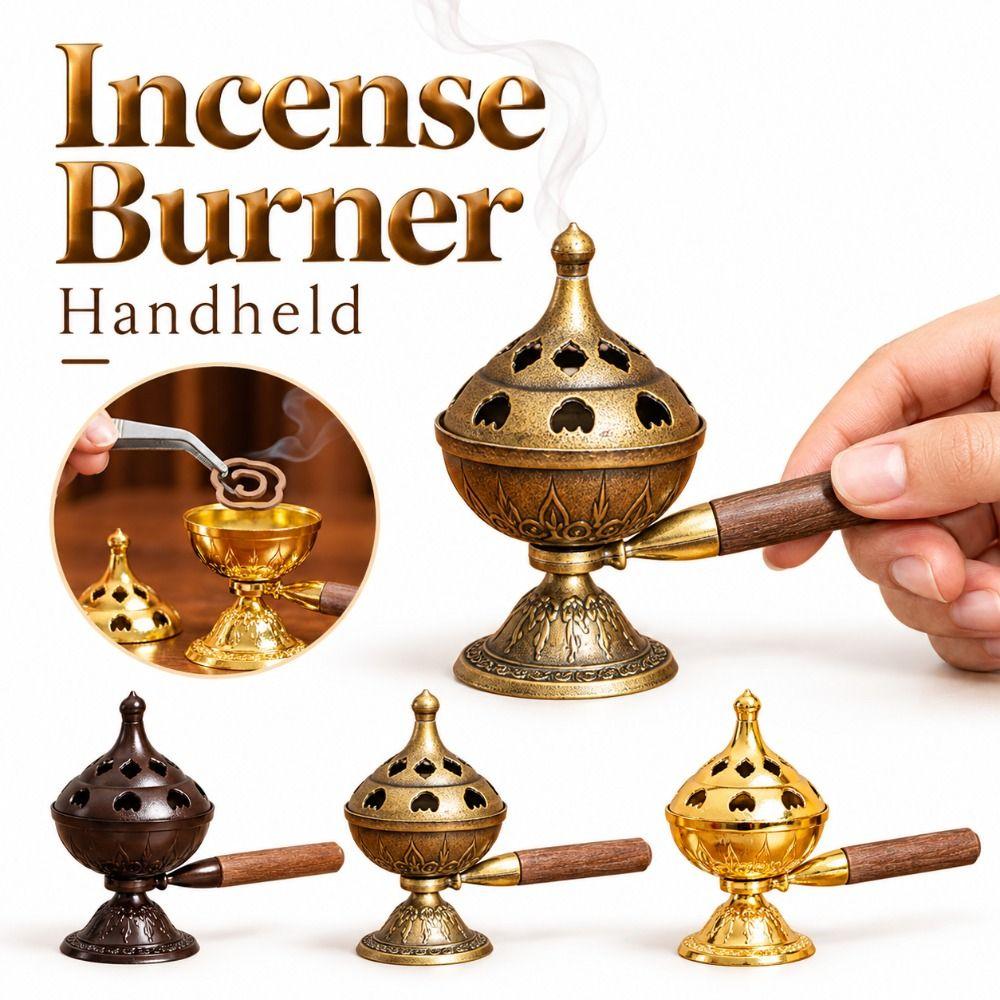 Rotating Incense Holder Retro Style Handheld Stove New Incense Censer  Meditation