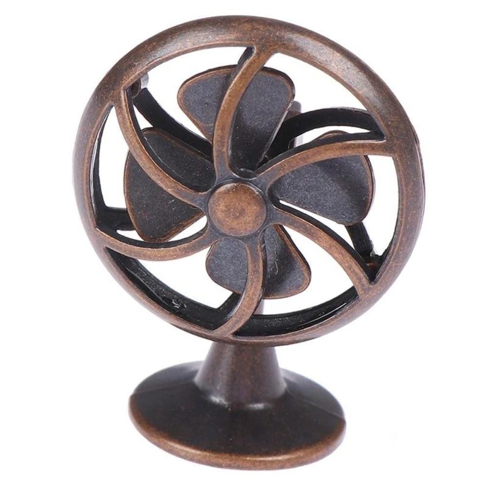Creative 1:12 Scale Dollhouse Electric Fan Retro Vintage Doll Fan Furniture Living Scene Play House Mini Fan Model Girls Gift